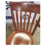 Set of 5 Wooden Slat-Back Dining Chairs