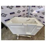 Walk-In Soaking Tub with Grab Bar and Plumbing Fittings - USED