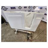 Walk-In Soaking Tub with Grab Bar and Plumbing Fittings - USED