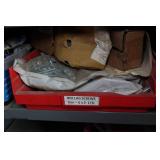 Metal Cabinet with Contents - Nails, Screws, Blades