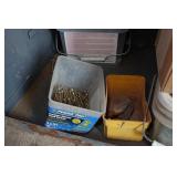 Metal Cabinet with Contents - Nails, Screws, Blades
