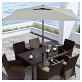 CorLiving 9 ft. Steel Market Square Tilting Patio Umbrella in Sand Grey Customer Returns See Pictures CorLiving 9 ft. Steel Market Square Tilting Patio Umbrella in Sand Grey Customer Returns See Pictures
