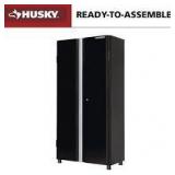 Husky Ready-to-Assemble 24-Gauge Steel Freestanding Garage Cabinet in Black (36.6 in. W x 72 in. H x 18.3 in. D)   Customer  Returns See Pictures Husky Ready-to-Assemble 24-Gauge Steel Freestanding Garage Cabinet in Black (36.6 in. W x 72 in. H x 18.3 in. D)   Customer  Returns See Pictures
