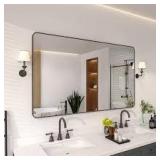 60 in. W x 36 in. H Rectangular Framed Wall Bathroom Vanity Mirror in Brass   Customer  Returns See Pictures 60 in. W x 36 in. H Rectangular Framed Wall Bathroom Vanity Mirror in Brass   Customer  Returns See Pictures