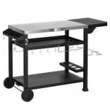 Outsunny 46 in. x 21.75 in. 3-Shelf Outdoor Grill Cart Black with with Foldable Side Table, Movable Food Prep Table on Wheels  Customer  Returns See Pictures Outsunny 46 in. x 21.75 in. 3-Shelf Outdoor Grill Cart Black with with Foldable Side Table, Movable Food Prep Table on Wheels  Customer  Returns See Pictures
