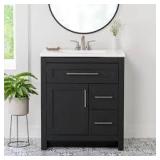 Home Decorators Collection Clady 31 in. Single Sink Matte Black Bath Vanity with White Cultured Marble Top (Assembled)  Customer  Returns See Pictures Home Decorators Collection Clady 31 in. Single Sink Matte Black Bath Vanity with White Cultured Marble Top (Assembled)  Customer  Returns See Pictures