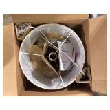 Hampton Bay Truman 24.5 in. Walnut and Brass Table Lamp     Customer  Returns See Pictures Hampton Bay Truman 24.5 in. Walnut and Brass Table Lamp     Customer  Returns See Pictures
