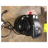 Husky 3 Gal. 120 PSI Portable Electric Oil-Free Light Duty Pancake Air Compressor with Fold Down Handle and 1-Quick Coupler   Customer  Returns See Pictures Husky 3 Gal. 120 PSI Portable Electric Oil-Free Light Duty Pancake Air Compressor with Fold Down Handle and 1-Quick Coupler   Customer  Returns See Pictures