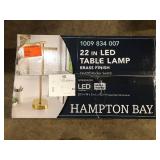 Hampton Bay 22 in. Indoor Gold Integrated LED Modern Table Lamp with Swivel Head Customer  Returns See Pictures Hampton Bay 22 in. Indoor Gold Integrated LED Modern Table Lamp with Swivel Head Customer  Returns See Pictures