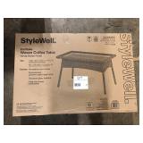 Style Well Eastlake Woven Coffee Table in Honey Brown Finish  Customer  Returns See Pictures Style Well Eastlake Woven Coffee Table in Honey Brown Finish  Customer  Returns See Pictures