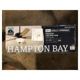 Hampton Bay Holly Springs 52 in. Indoor Matte Black LED Ceiling Fan with Light, Downrod and Reversible Blades Included   Customer  Returns See Pictures Hampton Bay Holly Springs 52 in. Indoor Matte Black LED Ceiling Fan with Light, Downrod and Reversible Blades Included   Customer  Returns See Pictures
