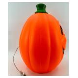 Large Vintage Plastic Lighted Halloween Pumpkin Blow Mold Decoration