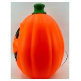 Large Vintage Plastic Lighted Halloween Pumpkin Blow Mold Decoration