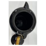 Vintage Black Cat Ceramic Cookie Jar with Bow Lid