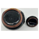 Vintage Black Cat Ceramic Cookie Jar with Bow Lid
