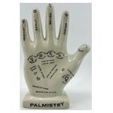 Ceramic Palmistry Hand Model with Illustrated Guide