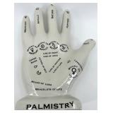 Ceramic Palmistry Hand Model with Illustrated Guide