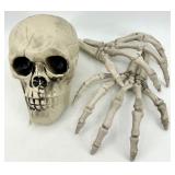 Skull Halloween Decor Set with Candle, Lantern, and Skeleton Props