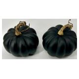 Shelf sitting Halloween Witch Doll with Black Pumpkins Decor Set