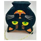 Halloween Figurine of Child on Crow and Black Cat Candy Container