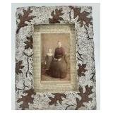 Fall Decor Set: Fairy Figurine, Yarn Pumpkin, and Leaf Embellished Picture Frame