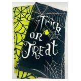 Halloween Decor Bundle with Raven Candle Holders, Towels, Spider Web, and Props