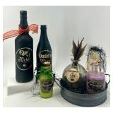Halloween Potion Bottle Decor Set with Labels and Tray