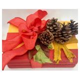 Autumn Home Decor Set with Faux Pumpkins, Glittered Acorn, and Decorative Book Stack