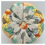 Framed Vintage-Style Wall Art and Fabric Pumpkin