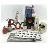 Halloween Decor Collection with Gnomes, Skull, Candle, and Towels