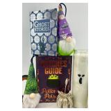Halloween Decor Collection with Gnomes, Skull, Candle, and Towels
