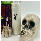 Halloween Decor Collection with Gnomes, Skull, Candle, and Towels