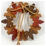 Autumn and Halloween Decor Set with Wood Figures and Ribbon Rolls