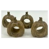 6 Fall Pumpkin Kitchen Towels with 4 Pumpkin Napkin Rings and Faux Fall Decor