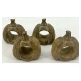 6 Fall Pumpkin Kitchen Towels with 4 Pumpkin Napkin Rings and Faux Fall Decor