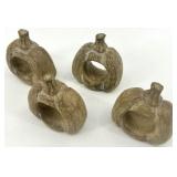 6 Fall Pumpkin Kitchen Towels with 4 Pumpkin Napkin Rings and Faux Fall Decor