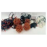 Halloween String Lights Assortment with Skulls, Orange Glitter Balls, Tape Light and Lanterns