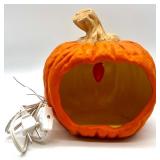 Lighted Pumpkin Decor and Set of 4 NEW Fall Themed Kitchen Towels
