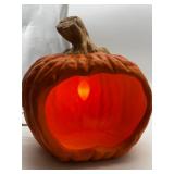 Lighted Pumpkin Decor and Set of 4 NEW Fall Themed Kitchen Towels