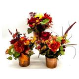Fall and Halloween Metal Decor Collection with Floral Arrangements