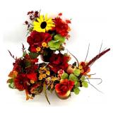 Fall and Halloween Metal Decor Collection with Floral Arrangements