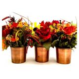 Fall and Halloween Metal Decor Collection with Floral Arrangements