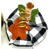 Halloween Black Cat Wall Art, Vintage Felt Pumpkin Figure and Decorative Pumpkins Set