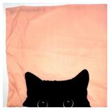Black Cat Pillow Cover and 5 Fabric & Paper Pumpkins