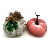 Black Cat Pillow Cover and 5 Fabric & Paper Pumpkins