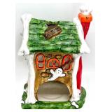 Halloween Decor with Swamp Creature Sign, Ceramic Haunted House, Pumpkin Pail, and Owl Bucket