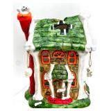 Halloween Decor with Swamp Creature Sign, Ceramic Haunted House, Pumpkin Pail, and Owl Bucket