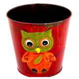 Halloween Decor with Swamp Creature Sign, Ceramic Haunted House, Pumpkin Pail, and Owl Bucket