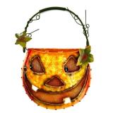 Halloween Decor with Swamp Creature Sign, Ceramic Haunted House, Pumpkin Pail, and Owl Bucket