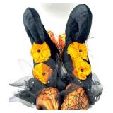 Halloween Decor with Light-Up Pumpkin, Witch Legs, Faux Fall Floral and Welcome sign